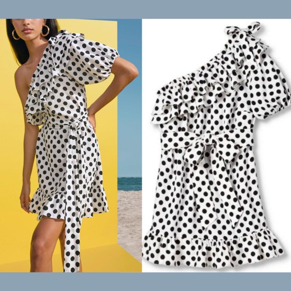NWT Lisa Marie Fernandez x Target‎ Polka Dot One Shoulder Dress [ PLUS 1X ] - Picture 1 of 13
